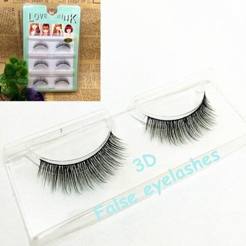 Free shipping 100% hand make 3D Double Layer False Eyelash Extension 3D-12 Makeup Cosmetics Natural Tapered Fake Eye Lash