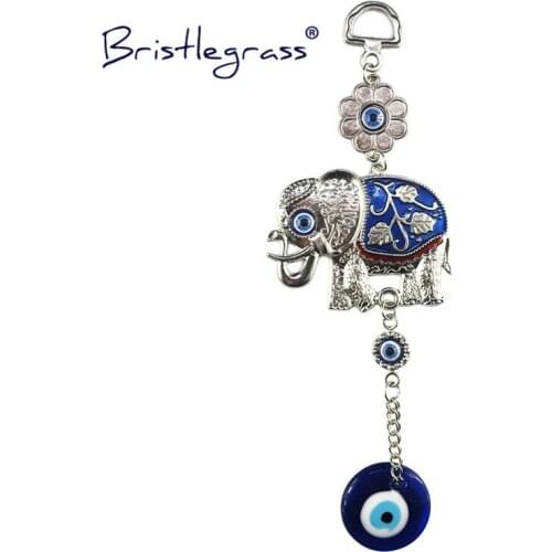 BRISTLEGRASS Turkish Blue Evil Eye Flower Vine Elephant Amulet Lucky Charm Car Wall Hanging Pendant Pendulum Blessing Protection