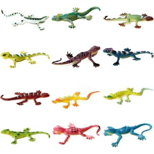 12PCS Assorted Colorful Fake Lizards Action Figure for Reptile Party Simulation PVC Toy Lizards model toys For Kids Collection