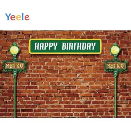 Brick Wall Metro Baby Birthday Party Banner Child Kid Photography Backdrops Custome Photographic Backgrounds For Photo Studio