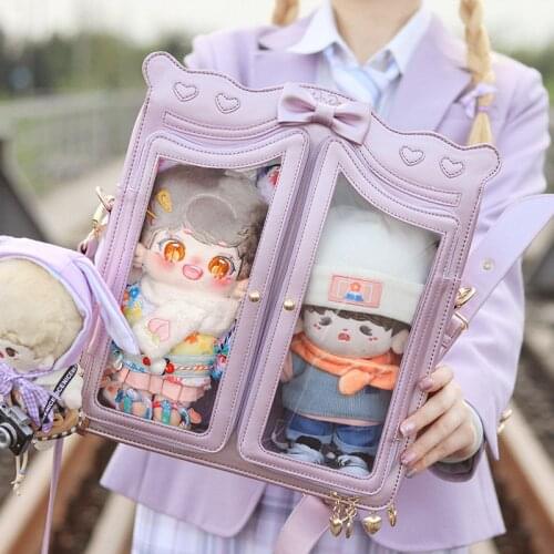 Harajuku Gothic Retro Wardrobe Theme Transparent JK Uniform Backpack Anime Kawaii Lolita Bjd Doll Itabag Messenger Bag Bookbag