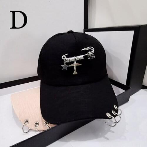 HT556 Dad Hat Creative Piercing Ring Baseball Cap Punk Hip Hop Caps Cotton Adult Casual Solid Adjustable Unisex Caps Snapback