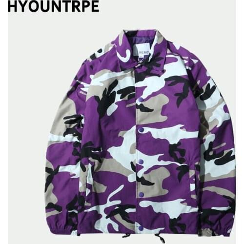 Camouflage Windbreaker Shirt 2018 Autumn Hip Hop Streetwear Turn Down Collar Military Jacket Tactical Sweatshirt Men Casual Coat