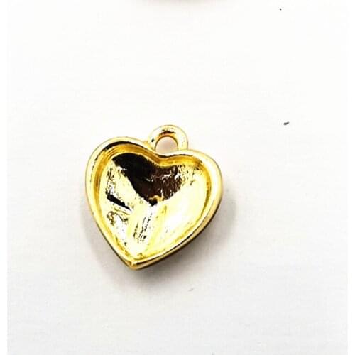Heart-Shaped Pendant Pendant DIY Jewelry Making Accessories jewelry bezels Supplies Gold Plated Findings wholesale Lots Bulk j