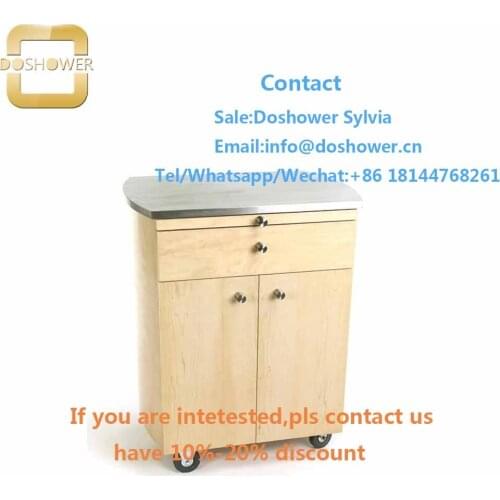 Nail shop furniture with pedicure rolling cart for acrylic salon trolley