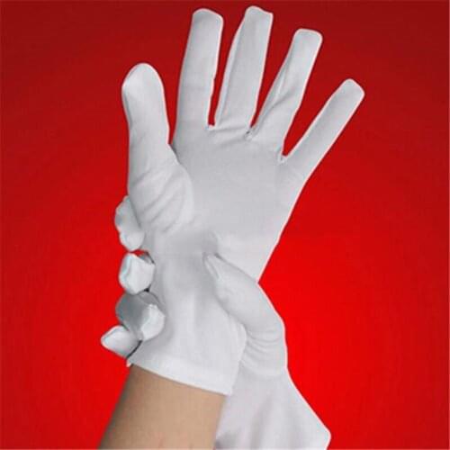1 Pair Men&/39;s New White Tuxedo Gloves Formal Uniform Guard Band Butler Gloves