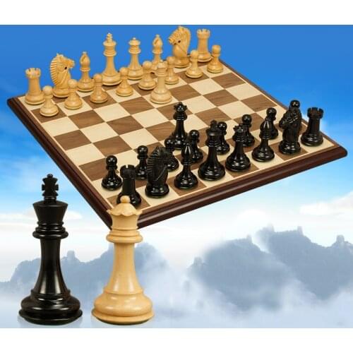 Wooden Chess Set Game Padauk and Boxwood Chess Pieces Wood Chessboard King Height 101 mm Chessman Home Furnishings Gift