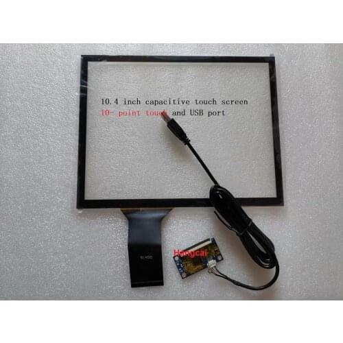 New 10.4 inch capacitive touch screen 225X175mm tempered glass G + G structure USB plug and play drive-free 10-point touch