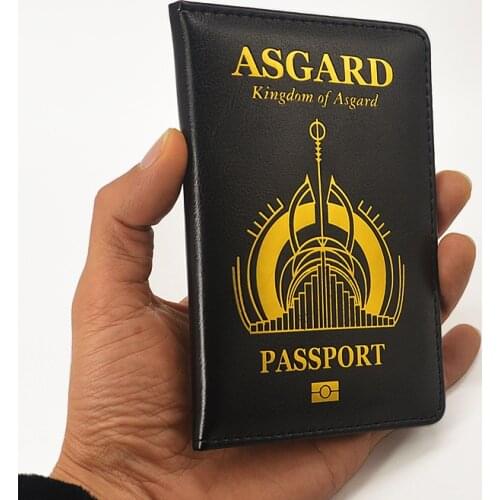 New Asgard Passport Holder Pu Leather Travel Wallet Black Covers for Passports Travel Passport Cover Women Porta Pasaporte