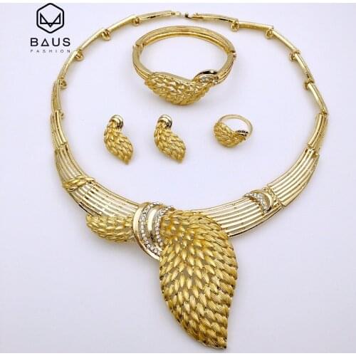 Leaves necklace gold Gold color Habesha Arabic Nigerian wedding african beads Jewelry set bijoux africain ensemble eritrea
