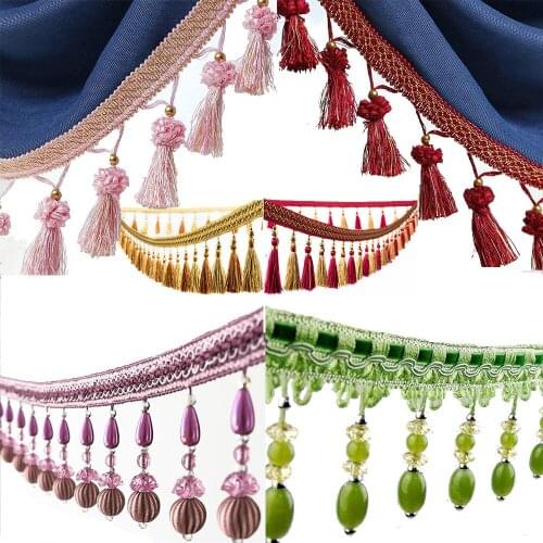 3yard Beaded Tassel Fringe Lace Trim Braid Ribbon DIY Sewing Curtain Dress Pillow Cover Chair Accessories Decoration T2858