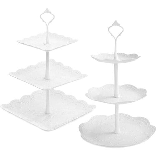 Cupcake Stand,2Pack 3-Tier Dessert Plates Mini Cakes Fruit Candy Display Tower Cookie Tray Rack Buffet Holder Cake Stand