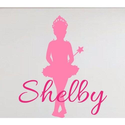 Princess Ballerina Name Wall Decal Vinyl Wall Quotes Princess Theme Decal Girl Bedroom Decor Vinyl Stickers Mural A724