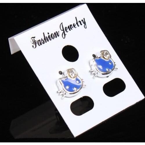 50PCS 3.7*3cm multi color cute Stud earring HangTag card custom logo cost extra Jewelry Display packing Card Jewelry Show
