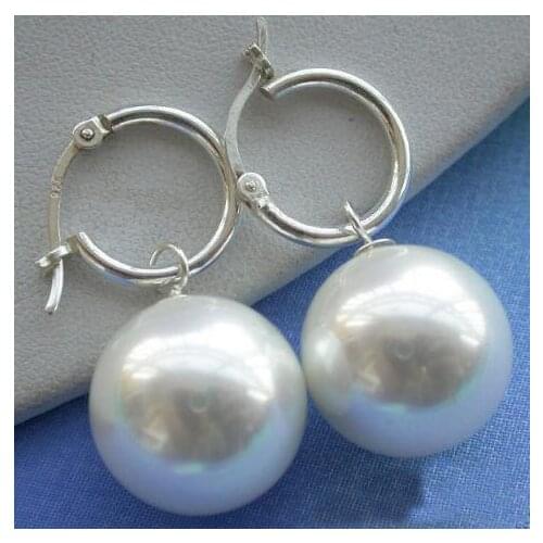 New 16mm Shell Pearl Dangle Earring Sea Shell Pearl Round Smart Jewelry More Color For Choose Wedding Party Girls Women Gift