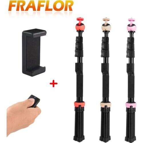 Cell Phone Tripod Bluetooth Remote Control Mobile Phone Selfie Stick Q148T Mini Tripod for Sport Camera Light Monopod with Clip