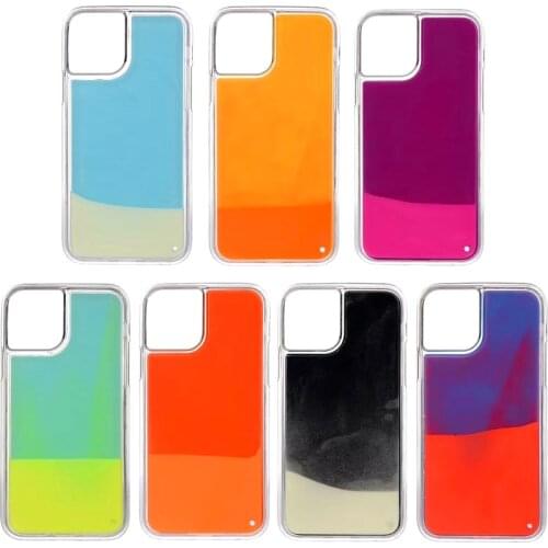 Luminous Neon Sand Case For iphone 11 Pro Max Glitter Liquid Cover For iPhone6 7 8 plus X XR XS Max Dynamic quicksand Phone Case