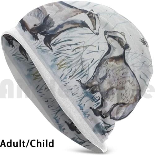 Enjoying The Outdoors Beanies Knit Hat Hip Hop Badgers Insects Bugs Field Outdoors Wind In The Willows Badger Story