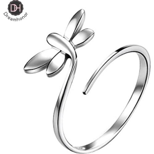 Korean Hollow Butterfly Ring for Women Adjustable Open Design Pave Zircon Butterfly Ring Wedding Jewelry Gift
