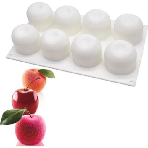 1PC Large Silicone Mold Chocolate Mold Christmas Eve Apple 3D White Cake Mold diy Mousse Italian French Dessert Sandblasting