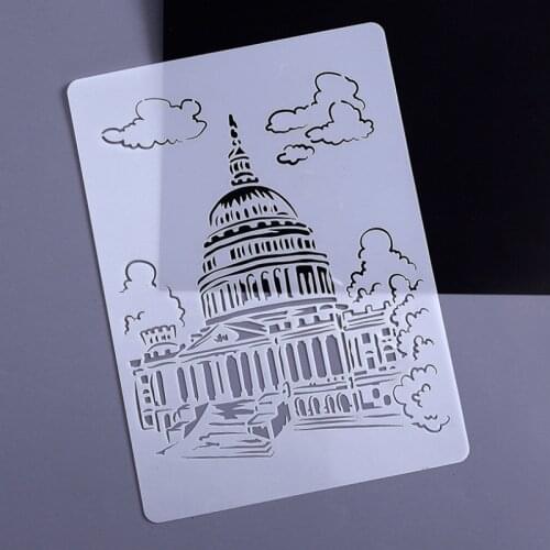 1pc Castle Stencils PaintingTemplate DIY Scrapbooking Photo Album Decorative Bullet Journal Stencils Drawing Template Reusable