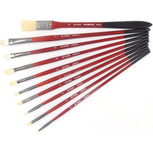 10 multi-functional artist paint brushes Bristle, wool, nylon hair Birch short rod acrylic oil painting gouache pens paint brush