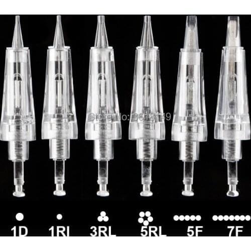 100pcs Disposable Cartridge Needles 1RL 3RL 5RL 5F for Bayonet Tattoo Gun Machine Microblading for Permanent Makeup Eyebrow Lip