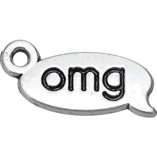 2021 NEW Zinc Alloy Word Charm OMG University Charms Pendant Plate Fit DIY Bracelet Necklace Key Chain