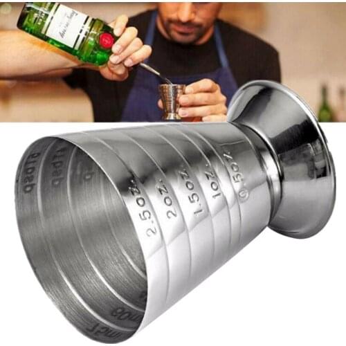 75ml 3 In 1 Stainless Steel Measuring Cup Cocktail Tools Bar Jigger Cup w/ml/oz Tbsp Measurement Unit for Bars Making