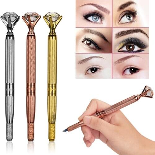 3D Eyebrow Lip Embroidery Munsu Tebori with Diamond Eyebrow Manual Pen Microblading Tattoo Machine for Permanent Makeup Tool