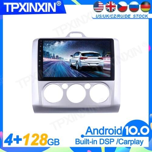 4+128G Carplay Android 10 Screen Player For Ford Focus 2004-2011 MT GPS Auto Audio Radio Stereo Head Unit Car Multimedia Player