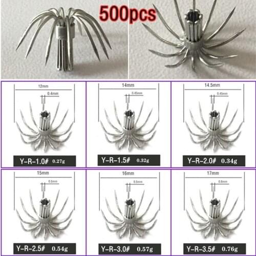 500pcs 12 - 17mm Stainless steel small squid hooks Umbrella fishhook fishing Cuttlefish bait tool Sea needle Feeder accessories