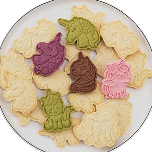 6pcs Cartoon Unicorn Cookie Fondant Cutters Mold Cake Biscuit Unicorn PartyDecorating baby shower Kitchen Pastry Baking Tool