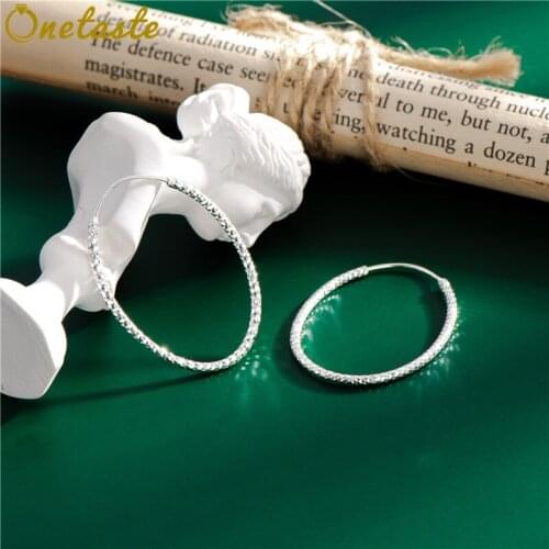925 Sterling Silver Sparkling Ova Shaped Hoop Earring Minimalism Simple Trendy Big Earrings 2021 New Trend Korean Style
