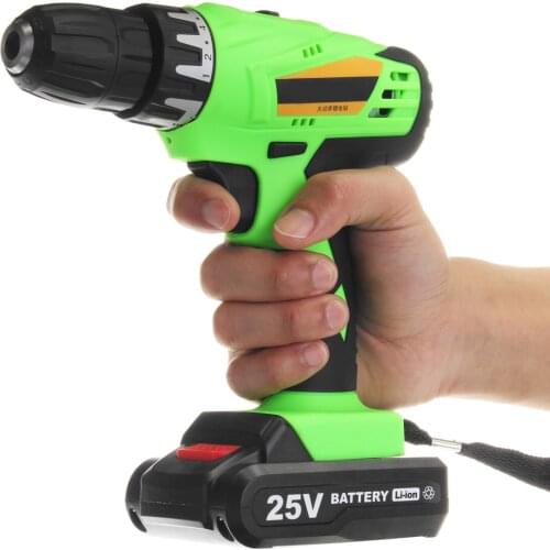 Hot 25V Cordless Power Drill 1.3A Output 2 Lithium-Ion Battery Rechargeable Electric Screwdriver Kit Repair Tool With Charger