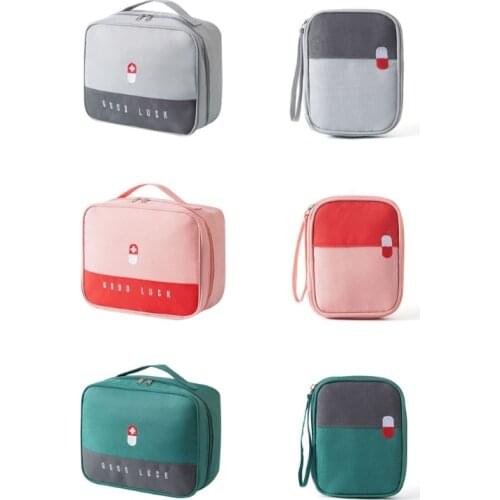 First Aid Bags Travel Cosmetic Organizer Medicine Bag Convenient Safety for Family Outdoors Hiking Camping Car Office D0UE