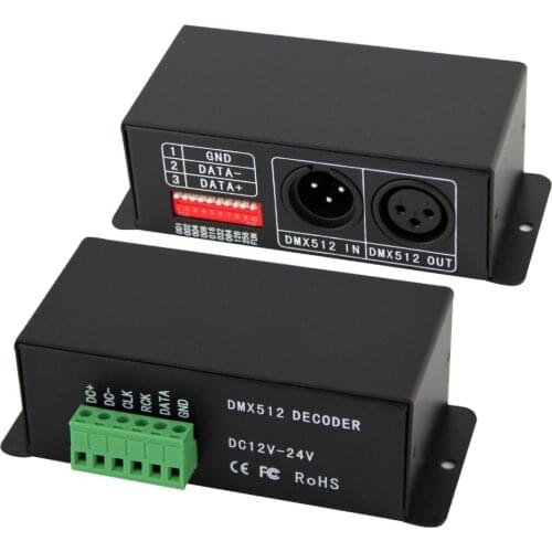 Free shipping DMX512 data decoder adopted DMX-WS2801 DMX-SPI Decoder;support WS2801,WS2803 drving IC