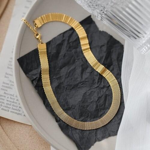 YUN RUO 2020 European Individuality Fashion Gold Color Link Chain Choker Necklace Titanium Steel Jewelry Woman Gift Never Fade