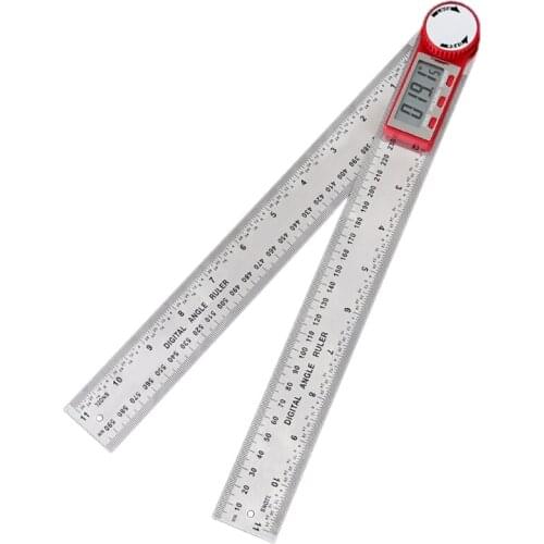 Stainless Steel Digital Angle Meter Ruler Metric Inch Protractor Angle Finder Scale Measuring Tools 0-200/300/500mm 360