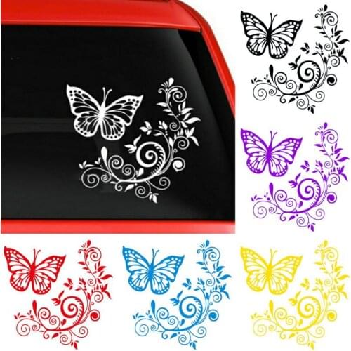 Car Styling Reflective Waterproof Butterfly Flower Car Sticker Decorative
