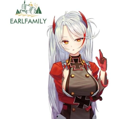 EARLFAMILY 13cm x 7.7cm for Prinz Eugen Azur Lane Car Assessoires Stickers Funny Camper RV JDM Decal Windows Trunk Fine Decals