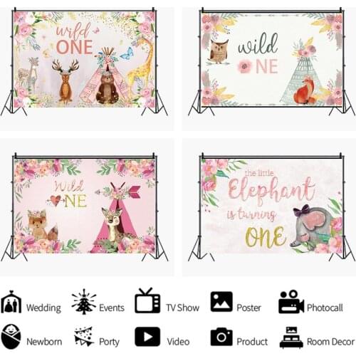 Fantasy Animal Flower Tent Girls Backdrops Artistic Photos Background Decorations for Kids Birthday Party Photography Props