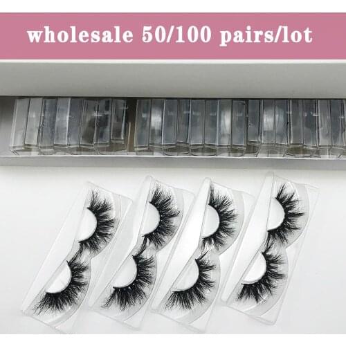 FOXYFOX Wholesale Eyelashes 50/100 Pairs 3D Mink Lashes Natural False Eyelash Hand Made Makeup Eye Lashes 3D Mink Eyelashes Bulk