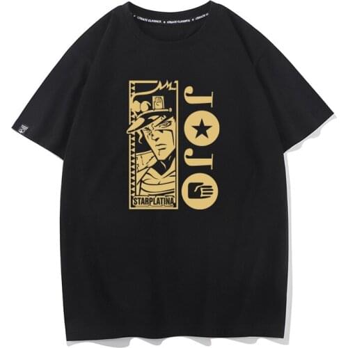 Anime Jojos Bizarre Adventure Printed T Shirt Kira Yoshikage Cosplay Costume Summer Causal Cartoon Short Sleeve Tops Unisex