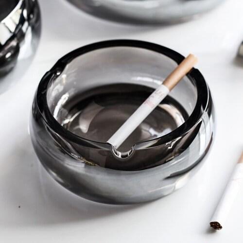 European-style Crystal Glass Ashtray Household Size Cigarette Saucer Personality Bedroom Living Room Office Cigar Ashtray