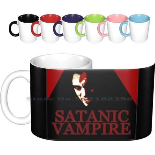 " Satanic Vampire " Ceramic Mugs Coffee Cups Milk Tea Mug Satanic Vampire Satanists Vampires Undead Satanic Goth Gothic Horror