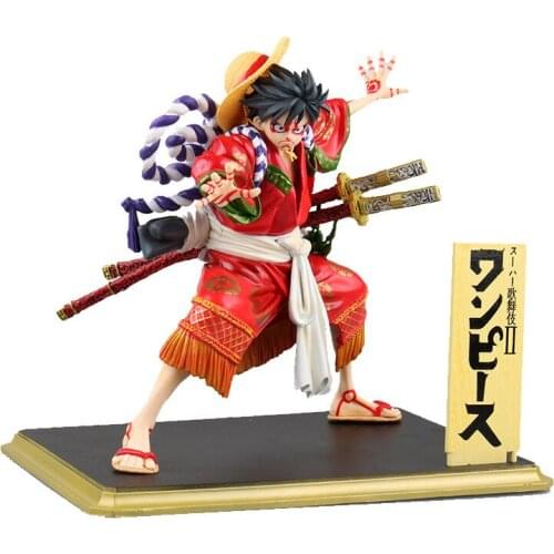 Classic Anime One Piece Character POP Kabuki Monkey D Luffy Action Humanoid Color Box Model Ornaments Toys Dolls Childrens Gifts