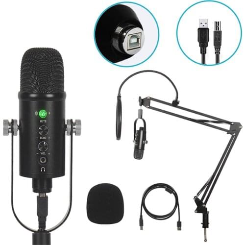 USB Condenser Microphone Professional Home Studio Recording Microfone For Laptop Karaoke Microfono For Twitch Gaming Streaming