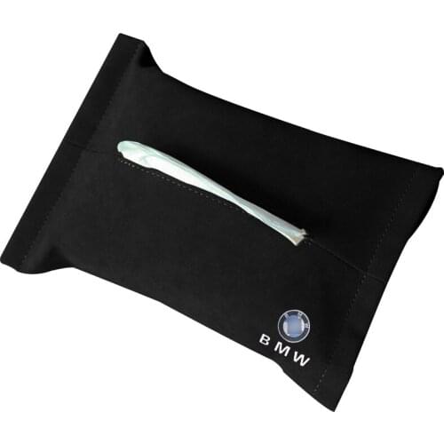 Black tissue box car interior mounted suede paper towel cover paper towel bag hand box suction box