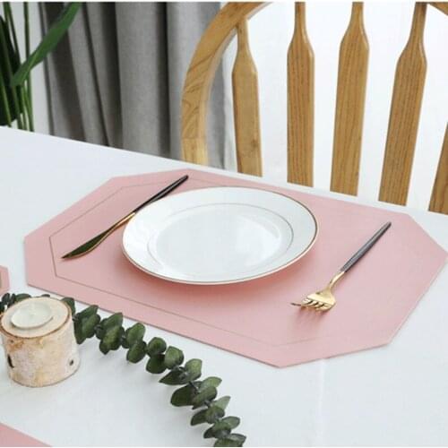 Tableware Pad Placemat Table Mat PU Leather Heat Insulation Non-Slip Simple Placemats Disc Coaster Placemat For Dining Table